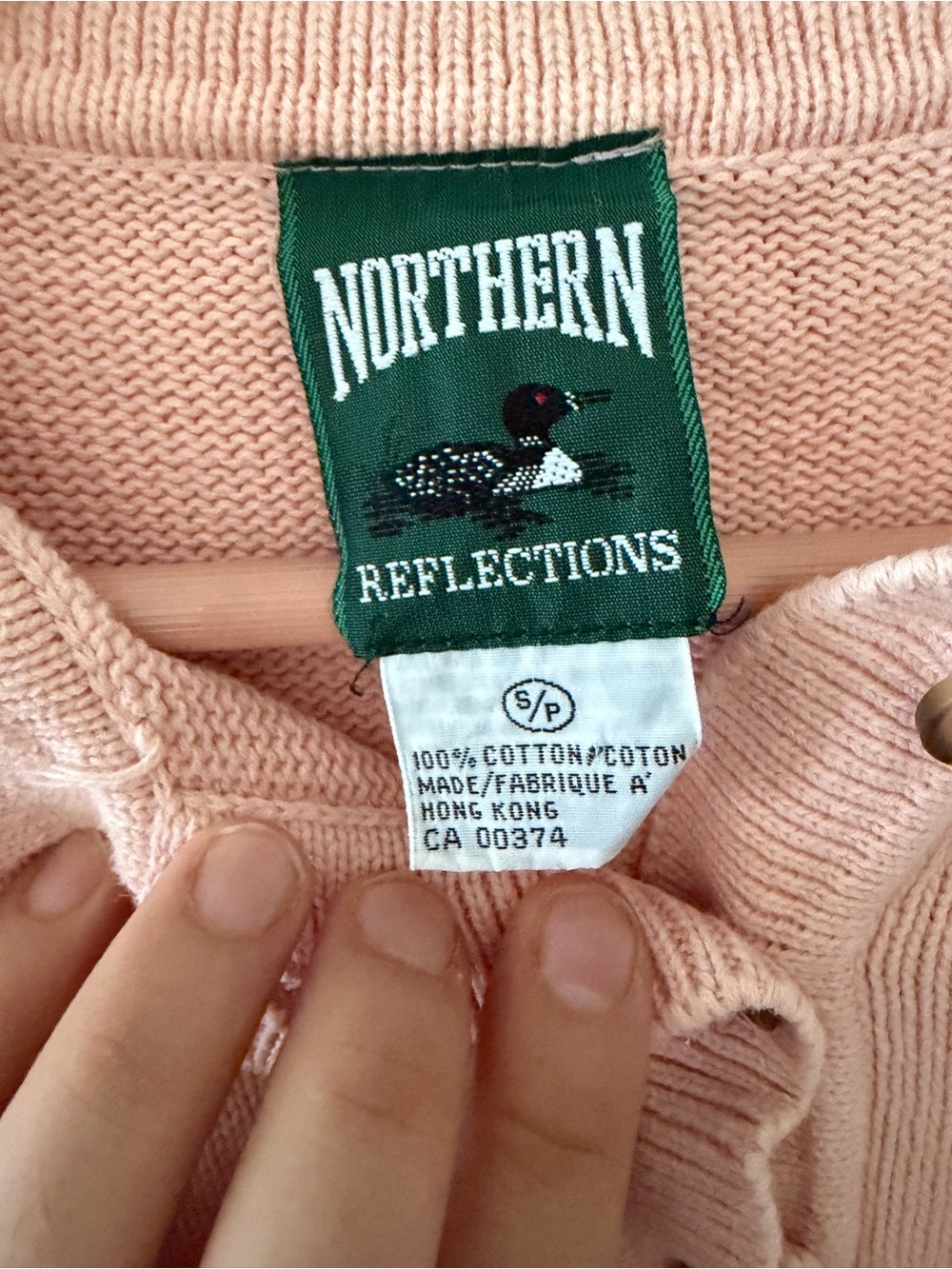 Vintage Northern Reflections Cotton Knit Collared Sweater Size small - Picture 3 of 5